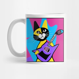 2 tone Guitar Cat Mug